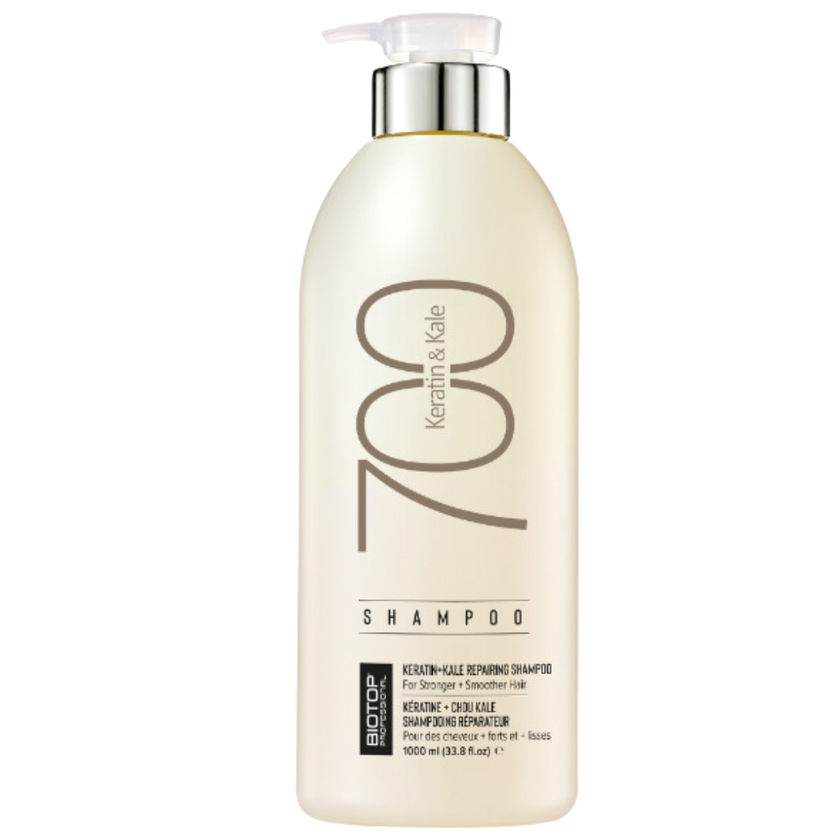 Шампунь для сильно поврежденных и жестких волос 700 BIOTOP Keratin Impact Shampoo, 1000 мл